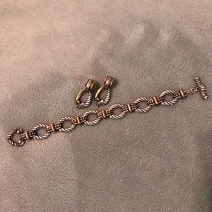 Brighton Two-Toned Bracelet and Earring Set
